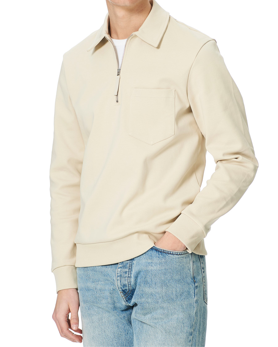 Men | Sweaters & Knitwear | A Day's March | Cabot Half-Zip Polo Sweater Sand