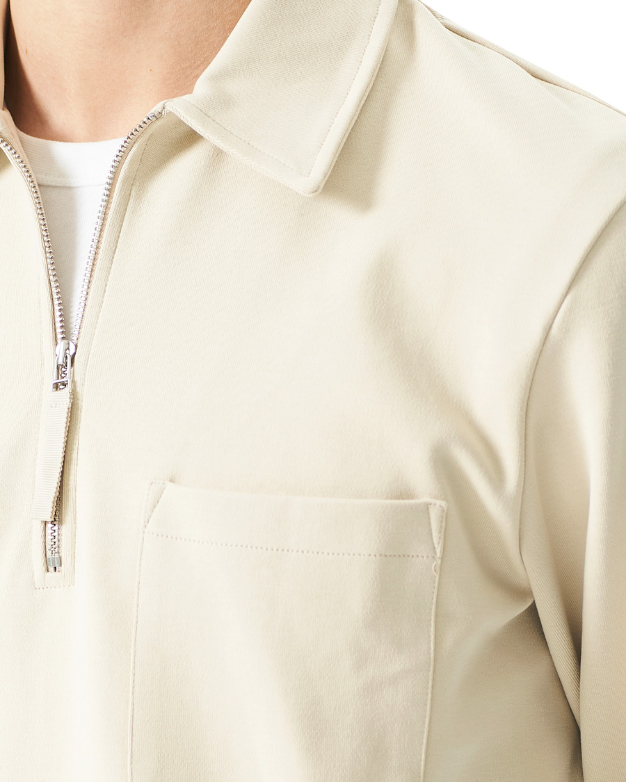 Men | Sweaters & Knitwear | A Day's March | Cabot Half-Zip Polo Sweater Sand