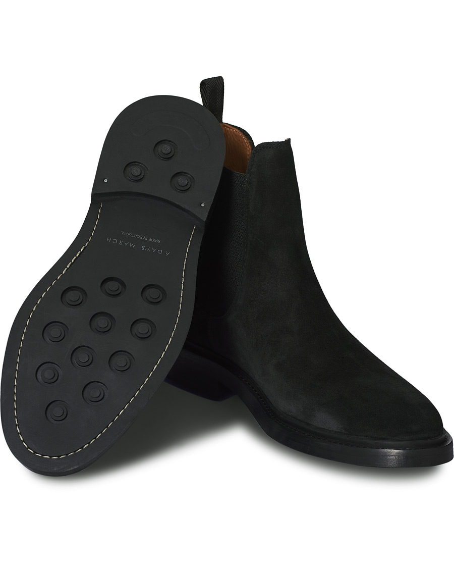 Men | Boots | A Day's March | Suede Chelsea Boot Black