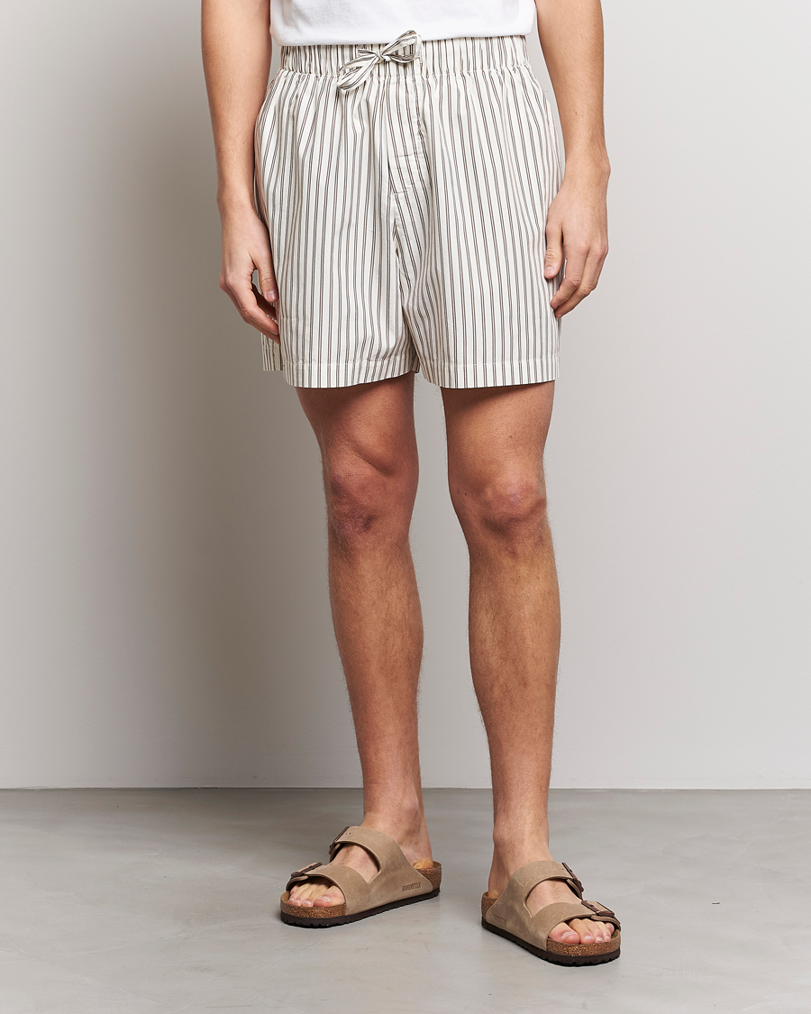 Men | Pyjama Bottoms | Tekla | Poplin Pyjama Shorts Hopper Stripes