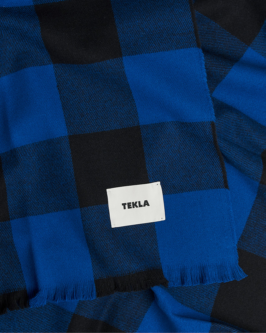 Men | Tekla Merino Wool Blanket Blue Gingham | Tekla | Merino Wool Blanket Blue Gingham