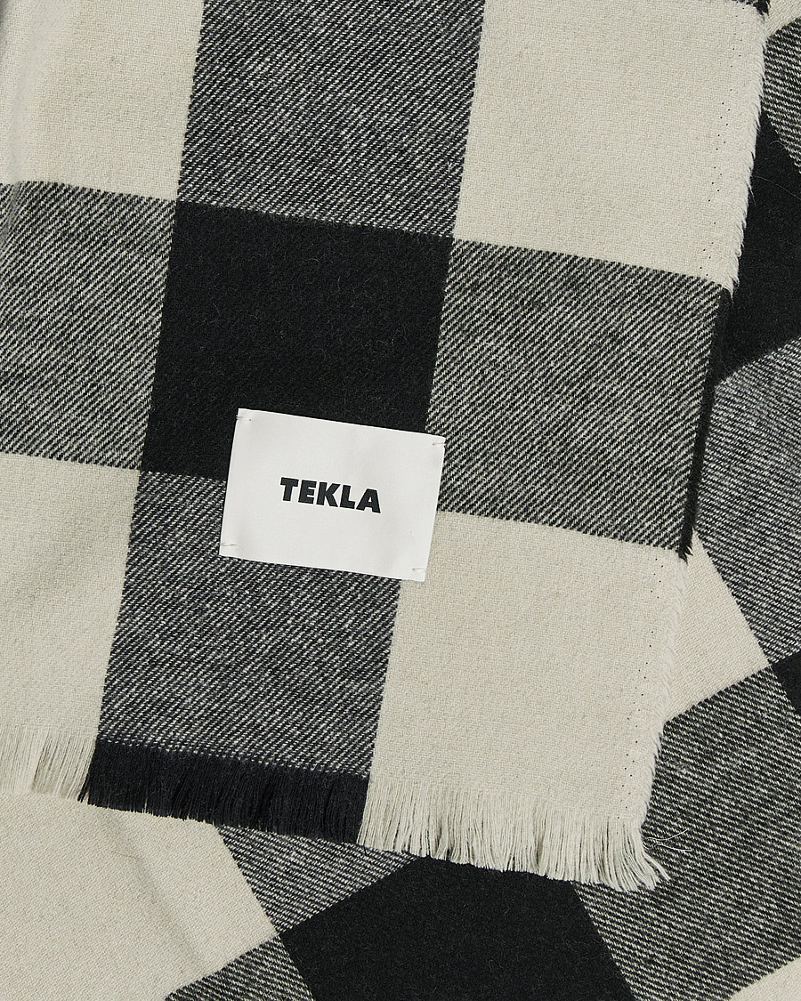 Men | Tekla Merino Wool Blanket Black Gingham | Tekla | Merino Wool Blanket Black Gingham