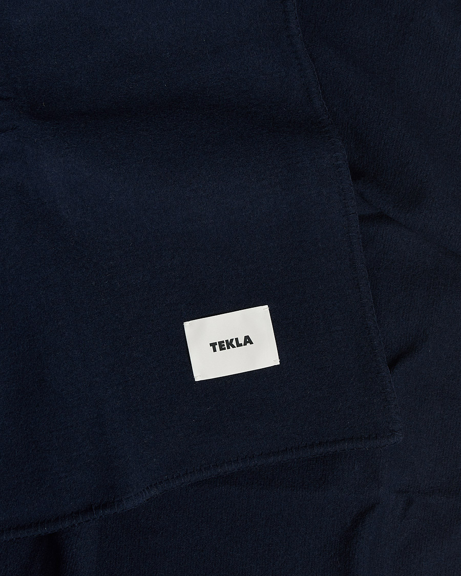 Men | Tekla | Tekla | Merino Wool Blanket Dark Blue