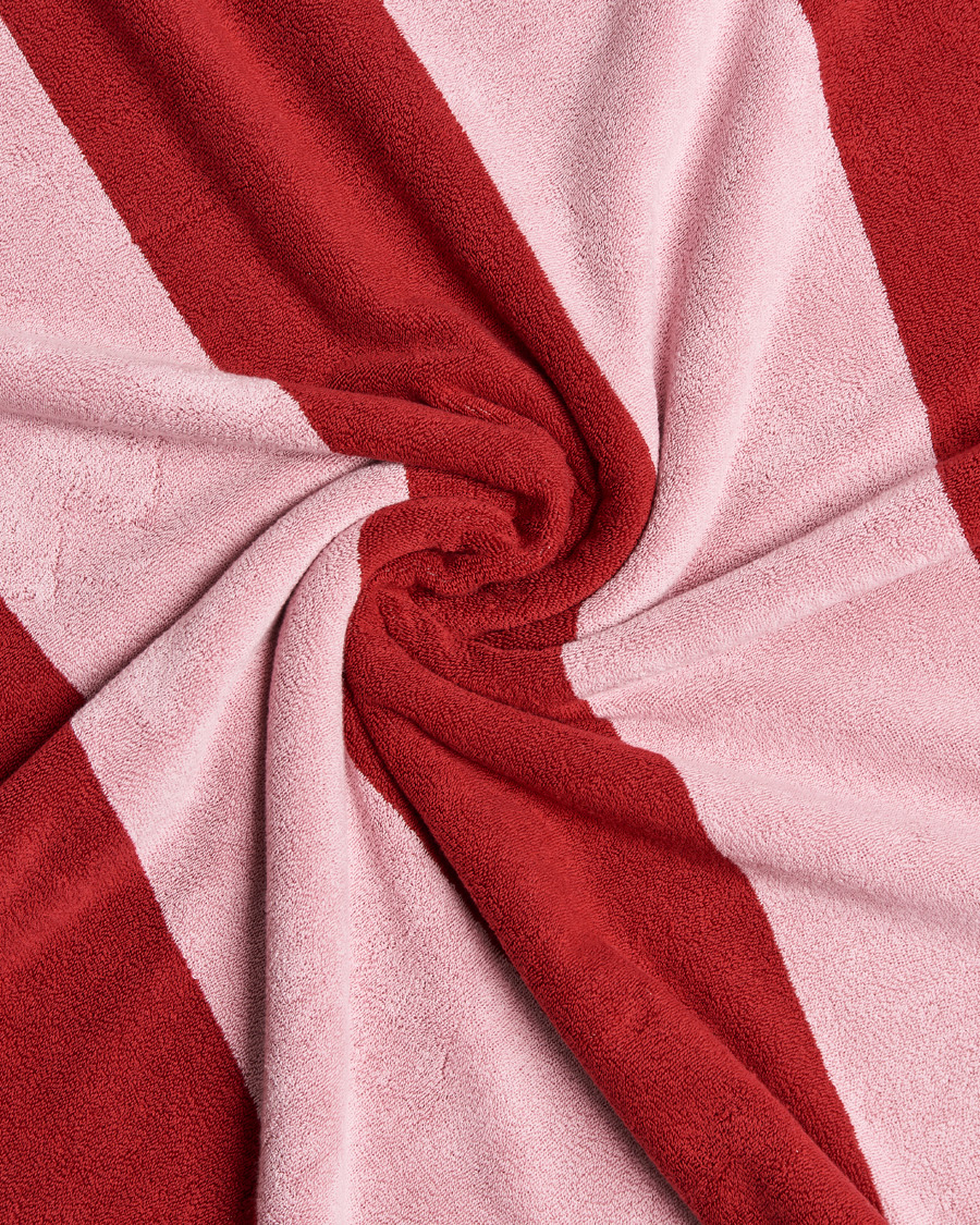 Men | Tekla Organic Terry Beach Towel Red Block Stripes | Tekla | Organic Terry Beach Towel Red Block Stripes