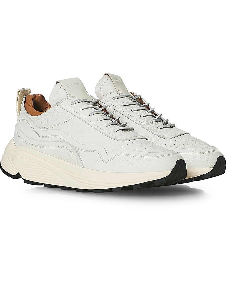 Men |  | Buttero | Vinci Bianchetto Leather Running Sneaker Off White
