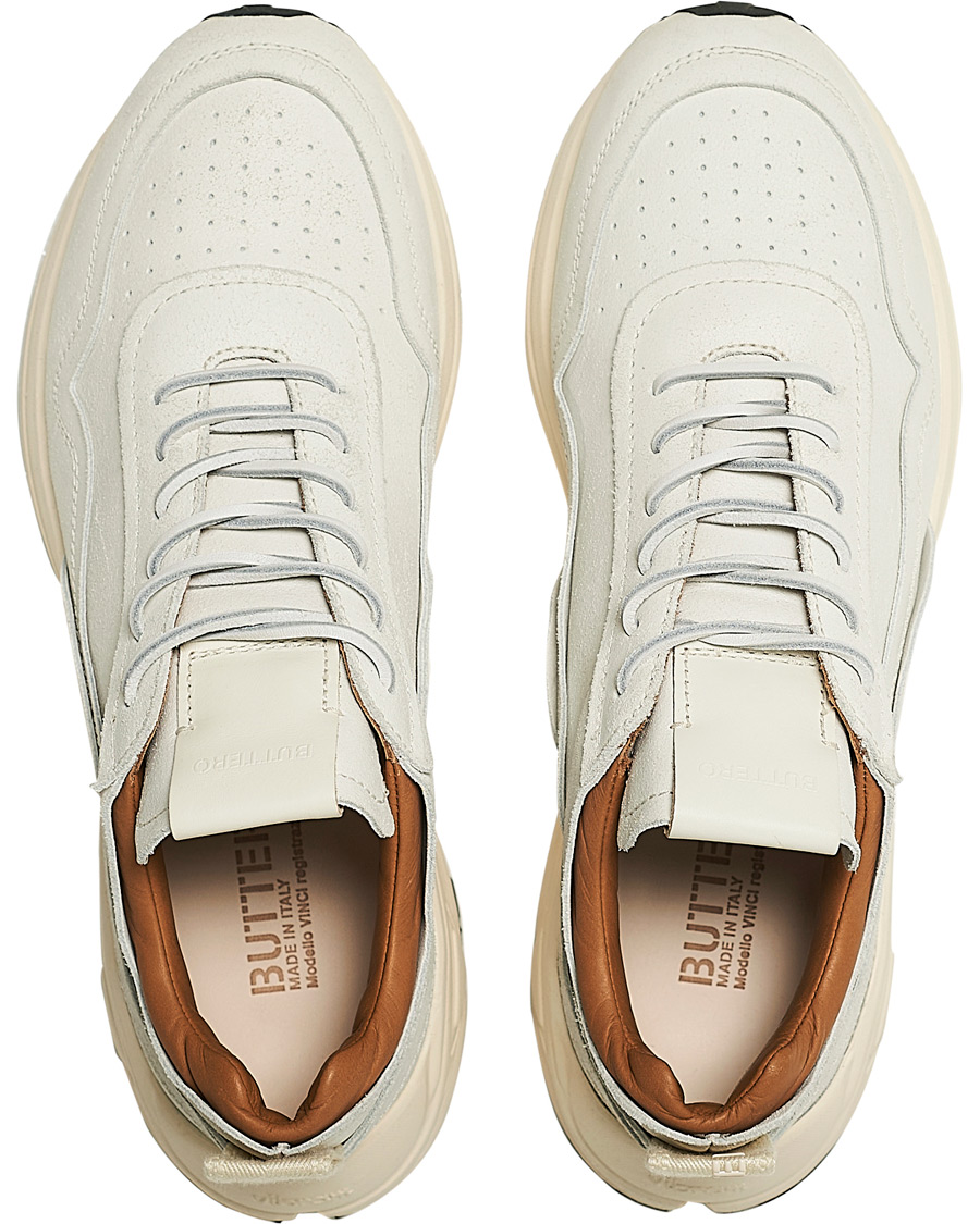 Men | Buttero Vinci Bianchetto Leather Running Sneaker Off White | Buttero | Vinci Bianchetto Leather Running Sneaker Off White