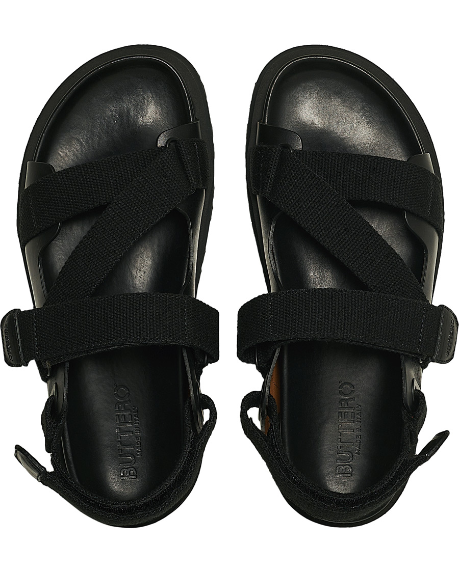 Men | Buttero Pier Leather Sandal Black | Buttero | Pier Leather Sandal Black