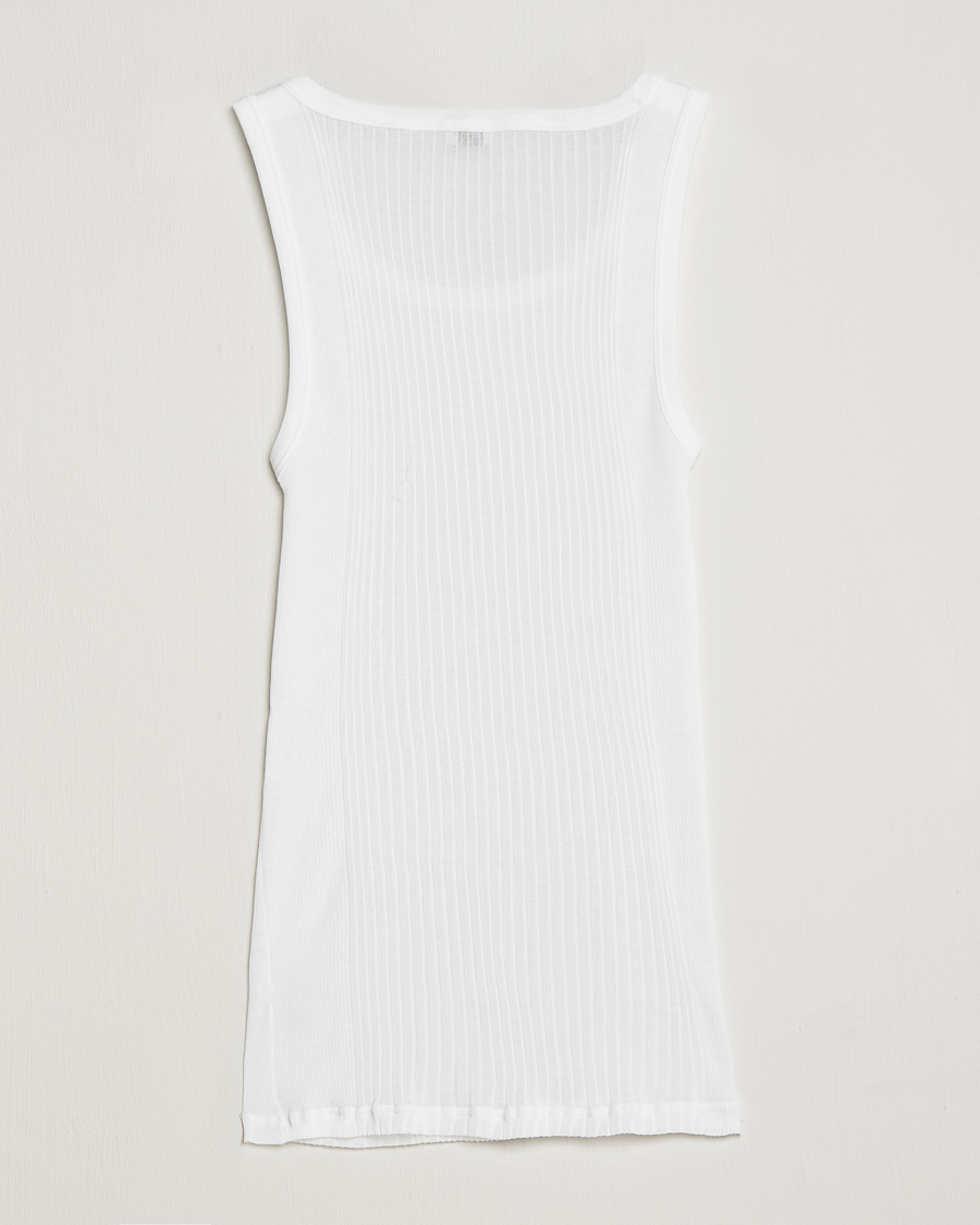 Men | T-Shirts | Zimmerli of Switzerland | Ribbed Mercerized Cotton Tank Top White