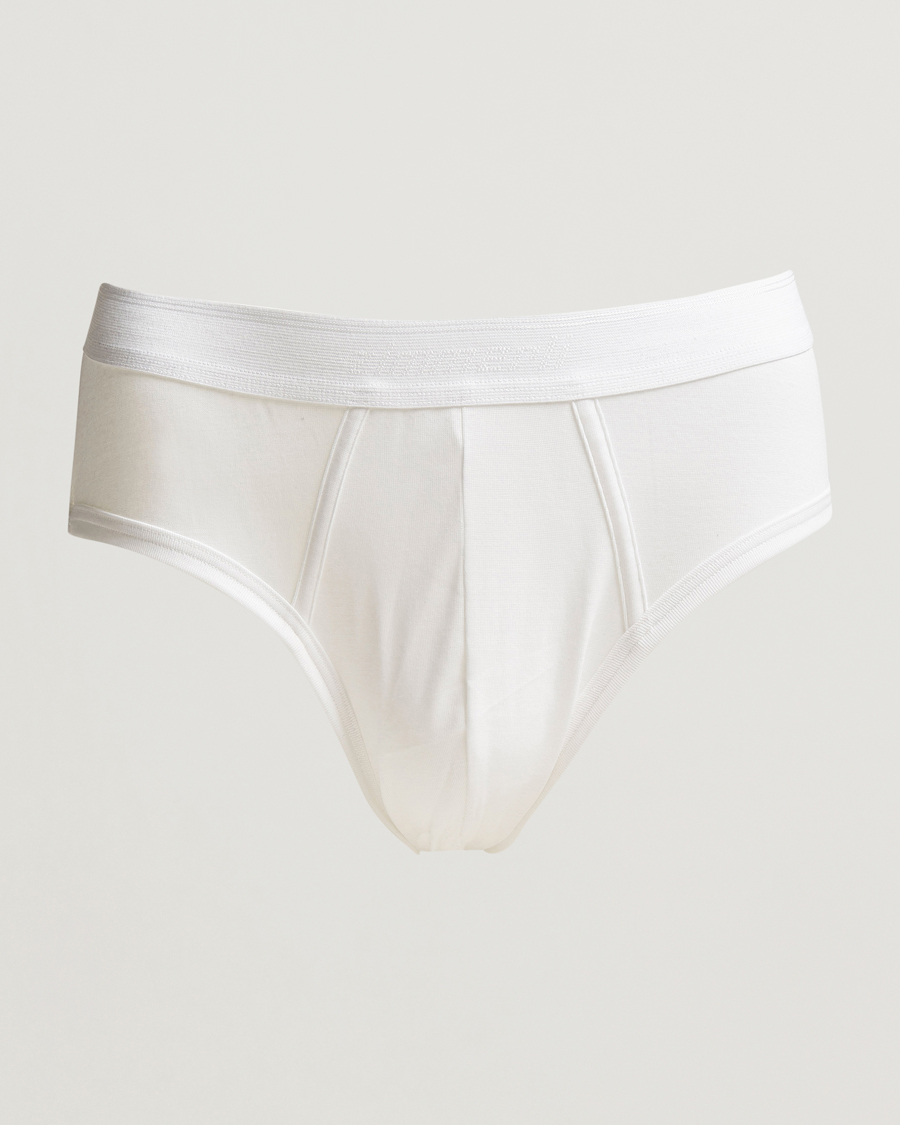 Men | Underwear & Socks | Zimmerli of Switzerland | Mercerized Cotton Briefs White