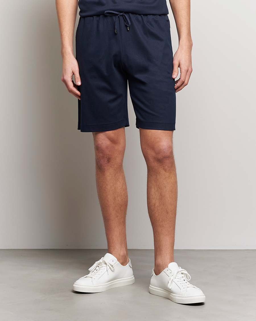 Men | Pyjama Bottoms | Zimmerli of Switzerland | Cotton/Modal Loungewear Shorts Midnight
