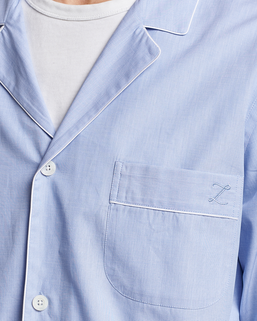 Men | Pyjamas & Robes | Zimmerli of Switzerland | Mercerized Cotton Pyjamas Light Blue