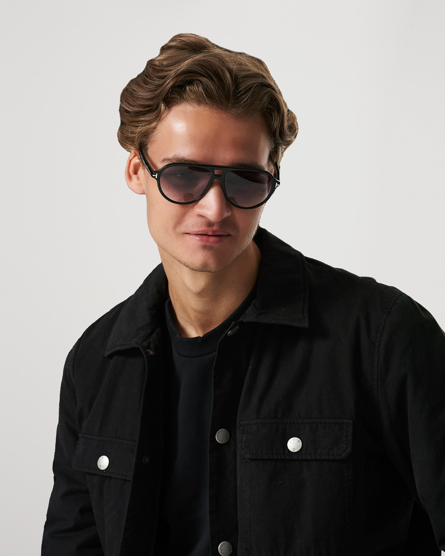 Men | Sunglasses | Tom Ford | Jeffrey Sunglasses Shiny Black/Gradient Smoke