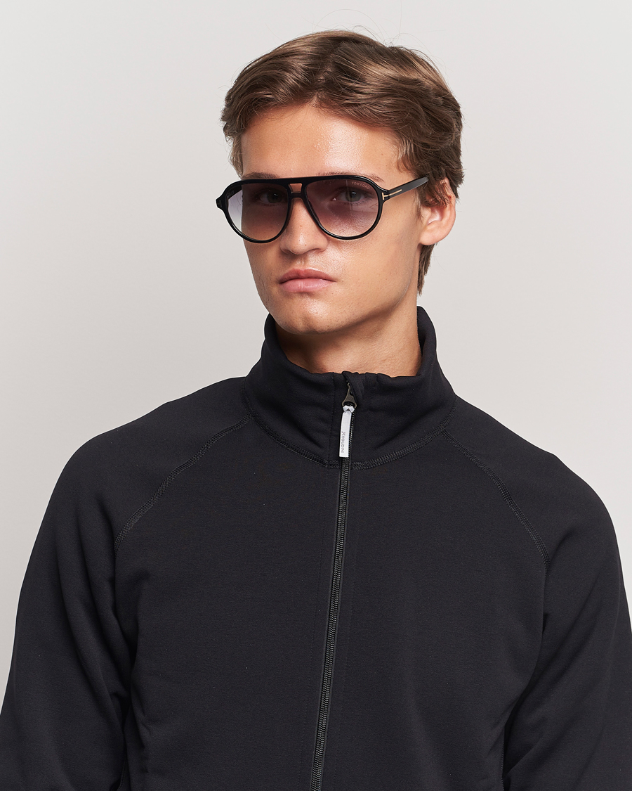 Men | Sunglasses | Tom Ford | Jeffrey Sunglasses Shiny Black/Gradient Smoke