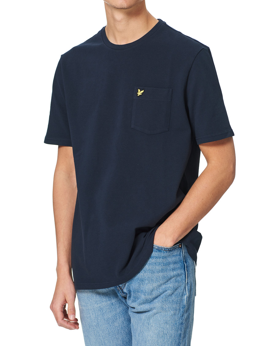 Men | T-Shirts | Lyle & Scott | Sandwash Pique T-shirt Dark Navy