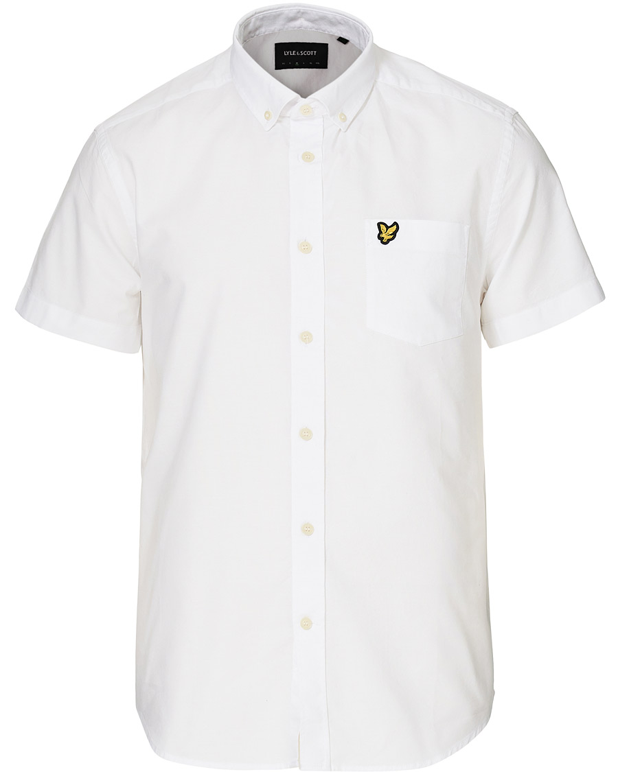 Men |  | Lyle & Scott | Slub Short Sleeve Cotton Shirt White