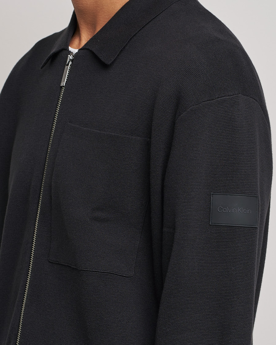 Men | Sweaters & Knitwear | Calvin Klein | Milano Knitted Full Zip Sweater Black