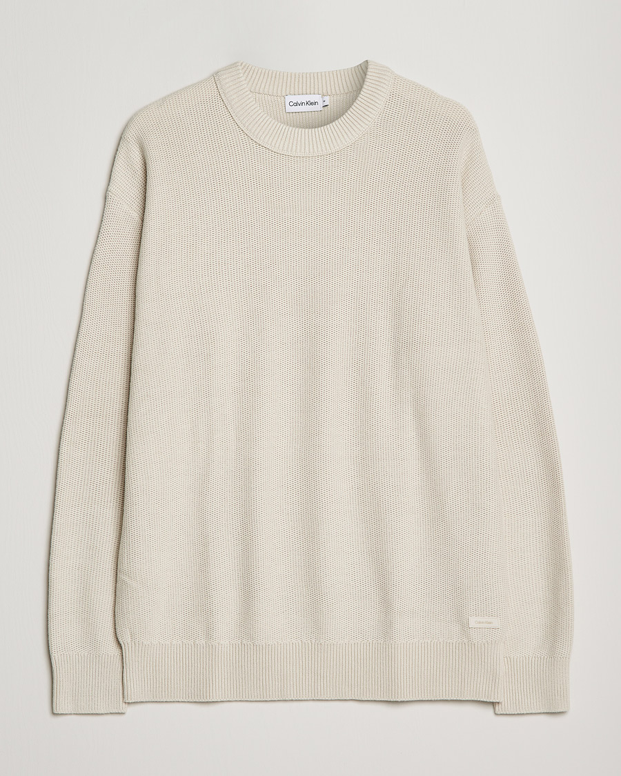 Men |  | Calvin Klein | Texture Knitted Sweater Stony Beige