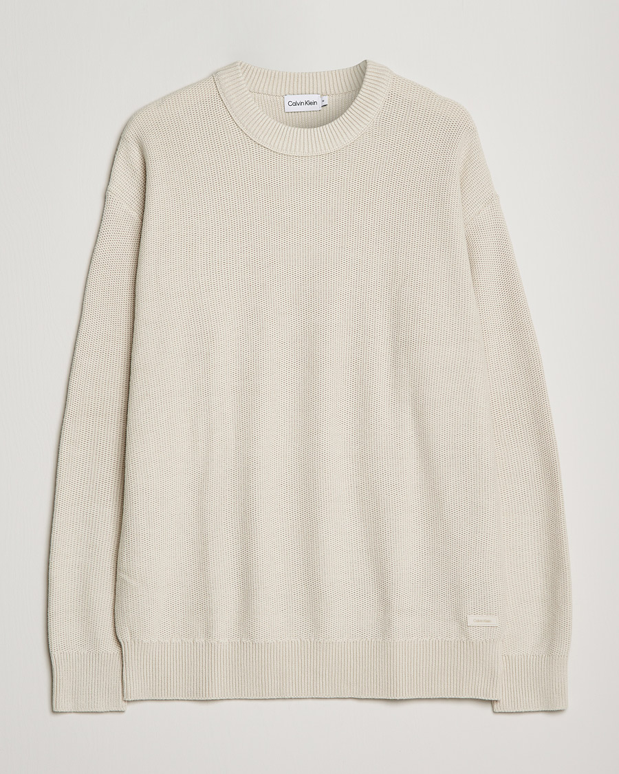 Men | Sweaters & Knitwear | Calvin Klein | Texture Knitted Sweater Stony Beige