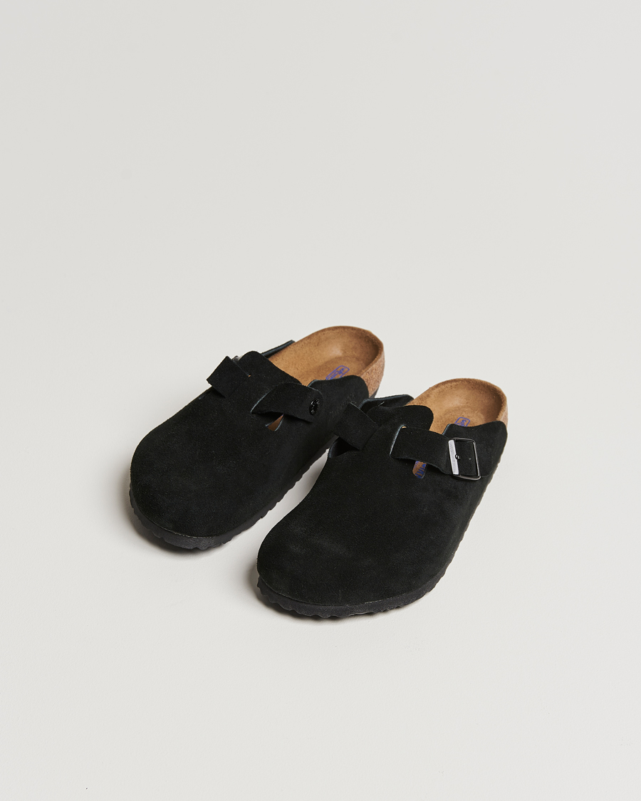 Men | BIRKENSTOCK Boston Soft Footbed Black Suede | BIRKENSTOCK | Boston Soft Footbed Black Suede