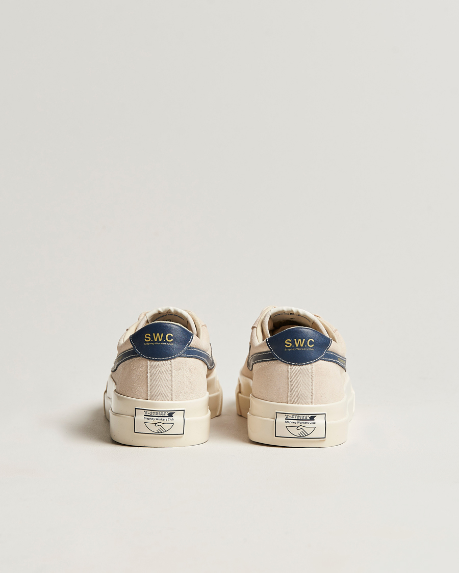Men | Stepney Workers Club Dellow Suede Sneaker Ecru/Navy | Stepney Workers Club | Dellow Suede Sneaker Ecru/Navy