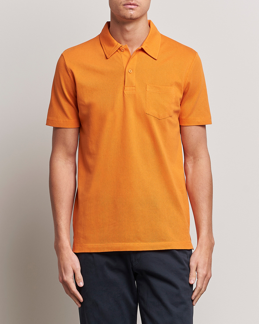 Men | Care of Carl Exclusives | Sunspel | Riviera Polo Shirt Flame Orange