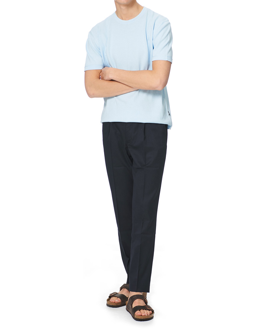 Men | The Linen Closet | BOSS | Tameo Cotton/Linen T-shirt Light Blue
