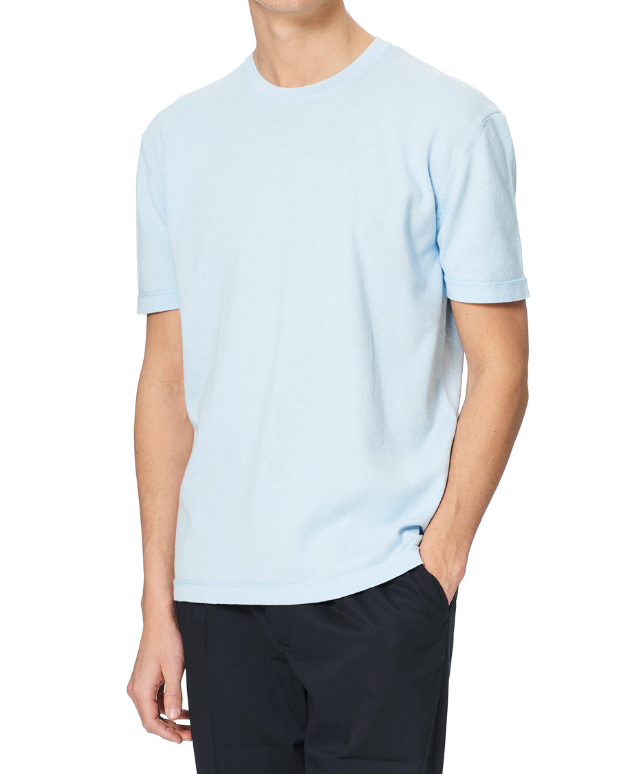 Men |  | BOSS | Tameo Cotton/Linen T-shirt Light Blue