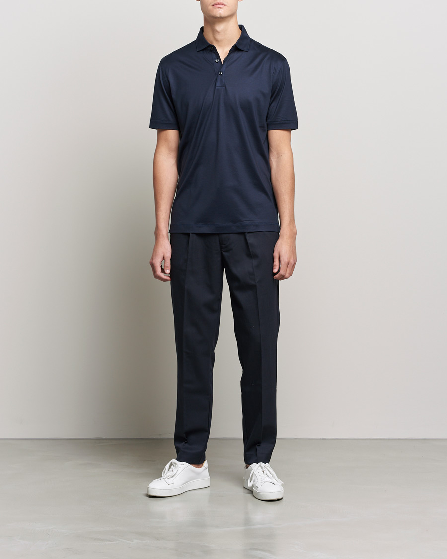 Men | Polo Shirts | BOSS BLACK | Press Polo Dark Blue