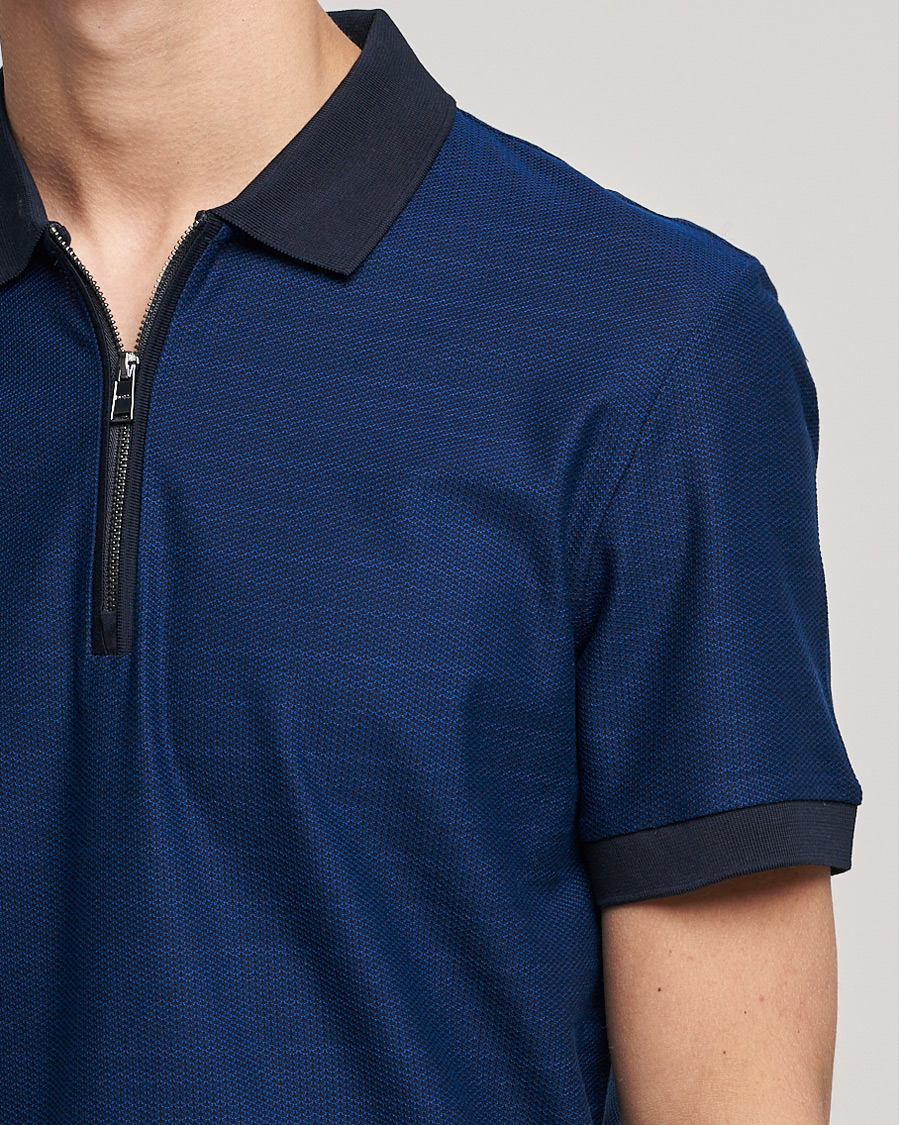 Men | Polo Shirts | BOSS BLACK | Polston Half-Zip Polo Dark Blue