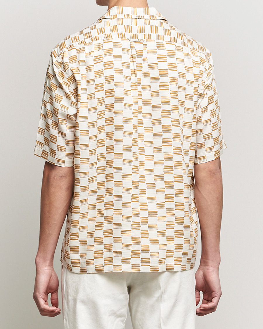 Men | Shirts | BOSS BLACK | BOSS Lars Printed Resort Collar Short Sleeve Shirt Open Beige