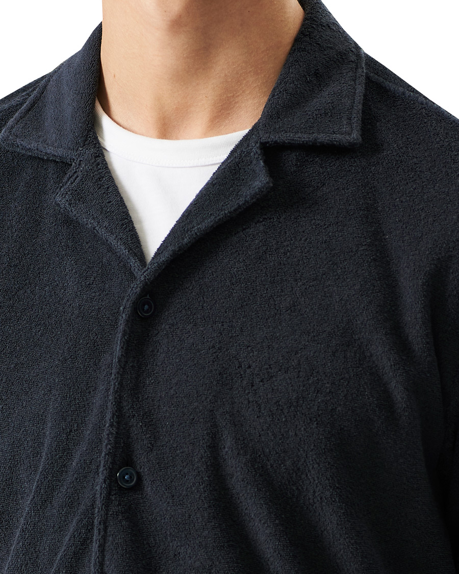 Men | Shirts | BOSS BLACK | BOSS Lars Terry Short Sleeve Shirt Dark Blue