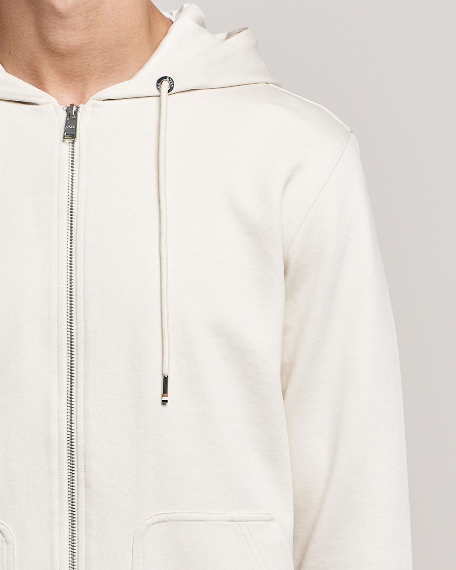 Men | Sweaters & Knitwear | BOSS BLACK | Tailored Smith Full Zip Hoodie Open White