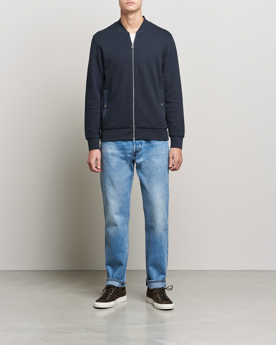 Men | Sweaters & Knitwear | BOSS | Skiles Full Zip Sweater Dark Blue