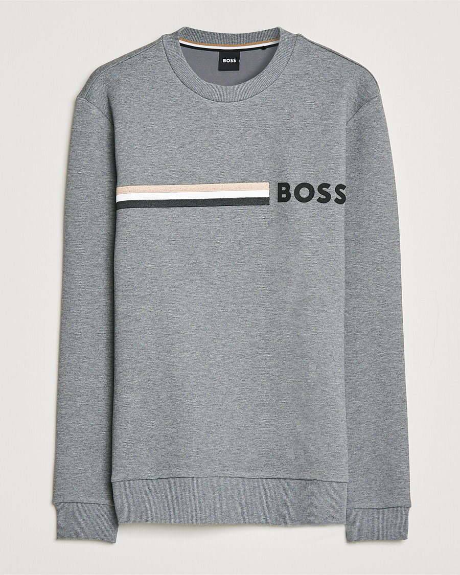 Men |  | BOSS | Stadler Logo Crew Neck Sweatshirt Medium Grey