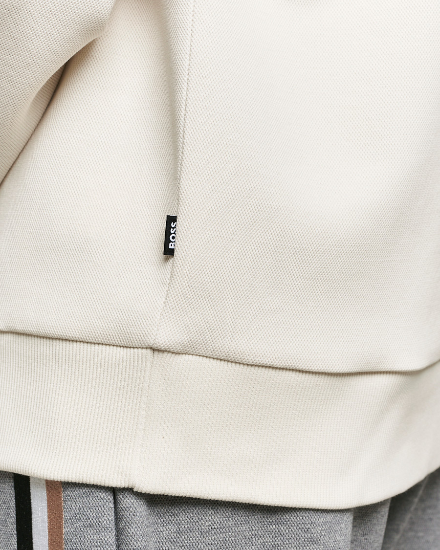 Men | Sweaters & Knitwear | BOSS BLACK | Stadler Logo Crew Neck Sweatshirt Open White