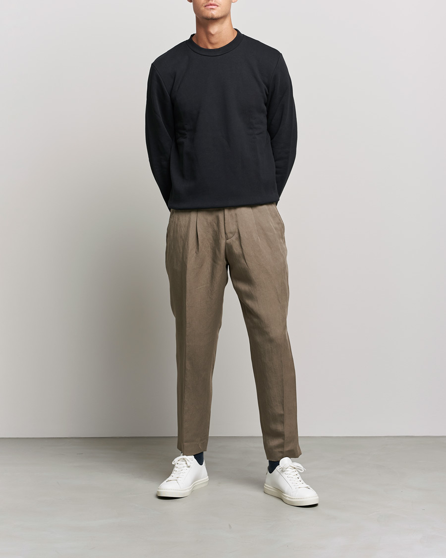 Men | Trousers | BOSS | Perin Linen/Lyocell Drawstring Trousers Open Green