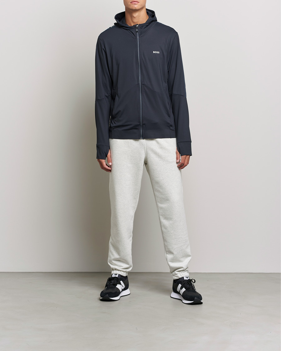 Men | Sweaters & Knitwear | BOSS GREEN | Sicon Gym Full Zip Hoodie Dark Blue