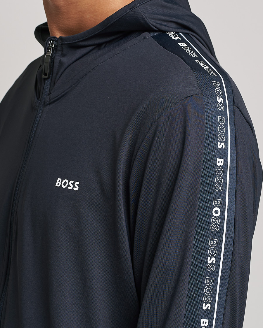 Men | Sweaters & Knitwear | BOSS GREEN | Sicon Gym Full Zip Hoodie Dark Blue