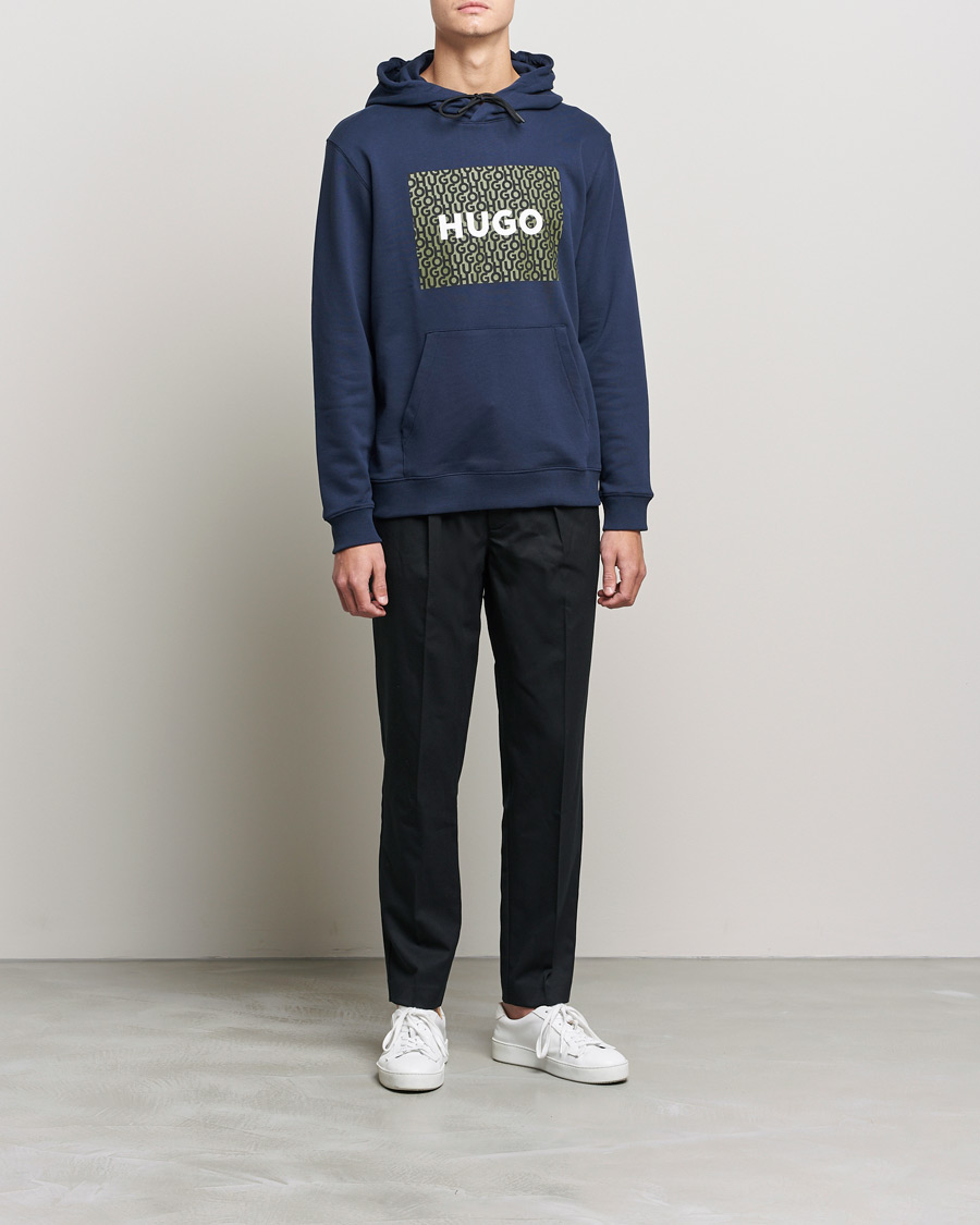 Men |  | HUGO | Dreeman Monogram Logo Hoodie Dark Blue