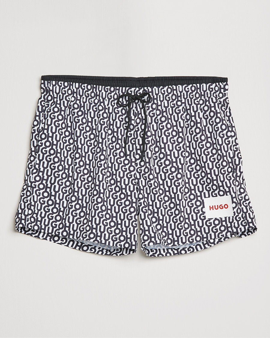 Men | Swimwear | HUGO | Jago Monogram Logo Swimshorts White