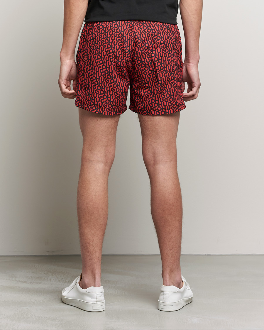 Men | Swimwear | HUGO | Jago Monogram Logo Swimshorts Red