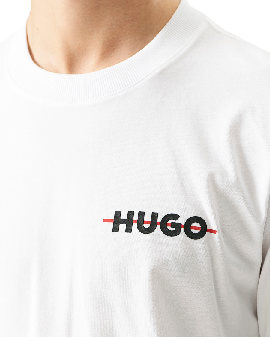 Men | T-Shirts | HUGO | Drando Logo Crew Neck Tee White