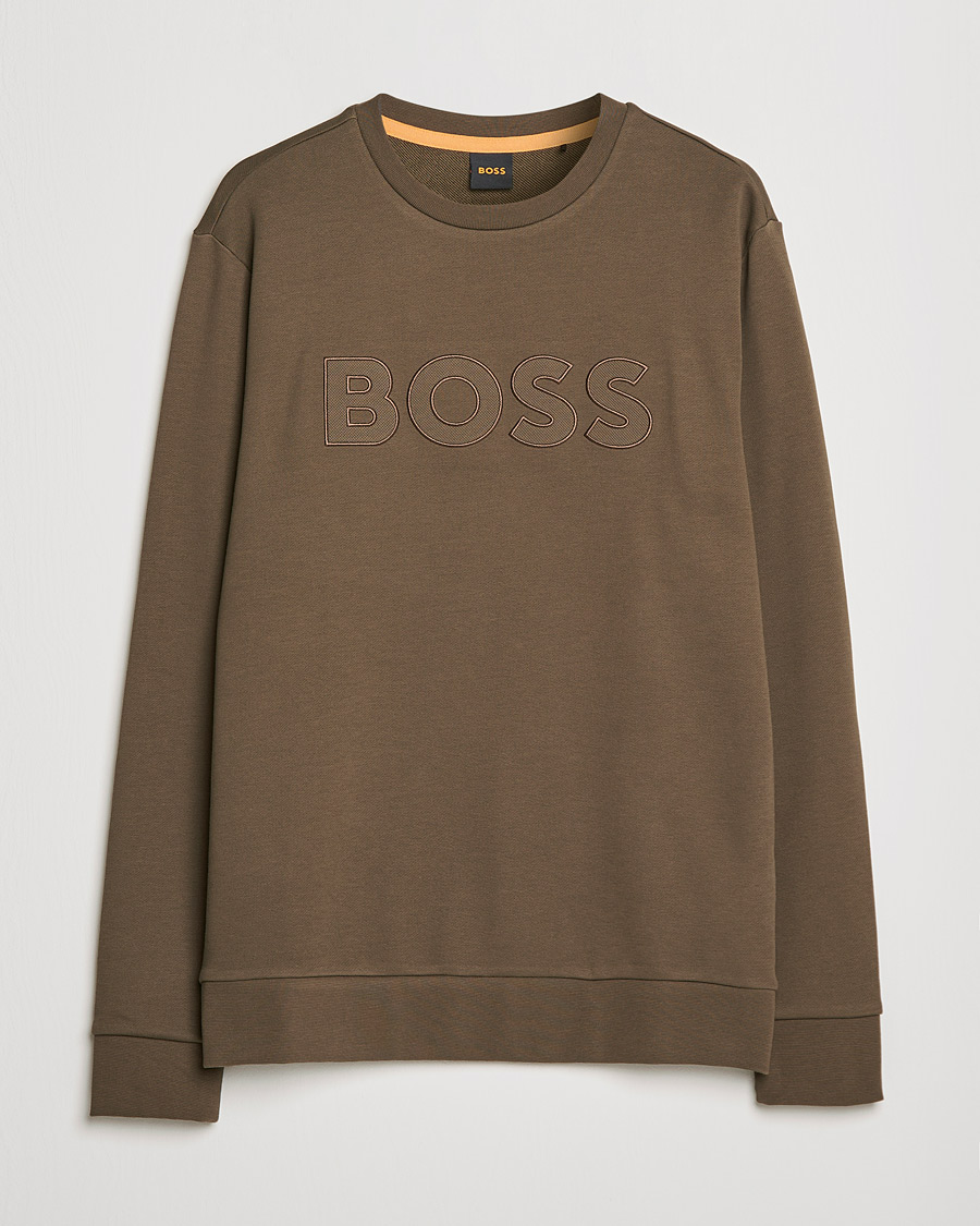 Men | Sweaters & Knitwear | BOSS ORANGE | Welogocrew Sweatshirt Dark Green