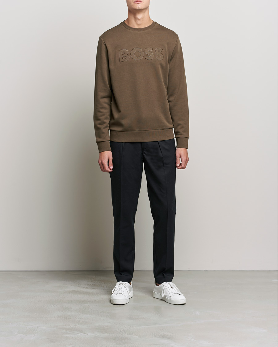 Men | Sweaters & Knitwear | BOSS ORANGE | Welogocrew Sweatshirt Dark Green