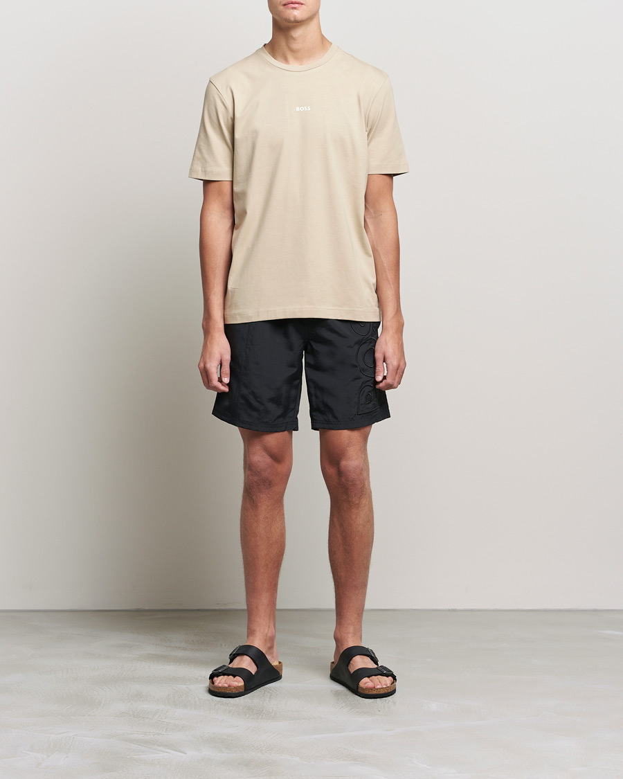 Men | T-Shirts | BOSS ORANGE | BOSS Casual Tchup Logo Crew Neck Tee Light Beige