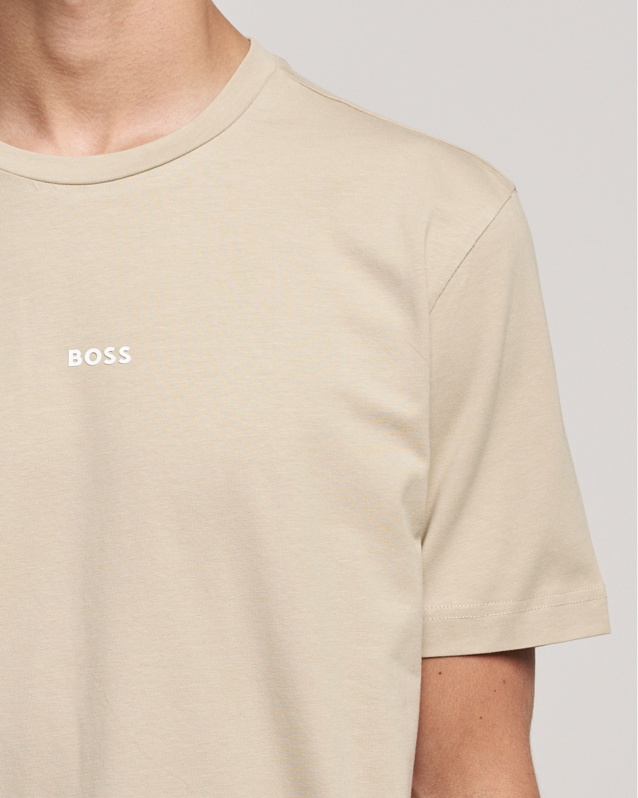 Men | T-Shirts | BOSS ORANGE | BOSS Casual Tchup Logo Crew Neck Tee Light Beige