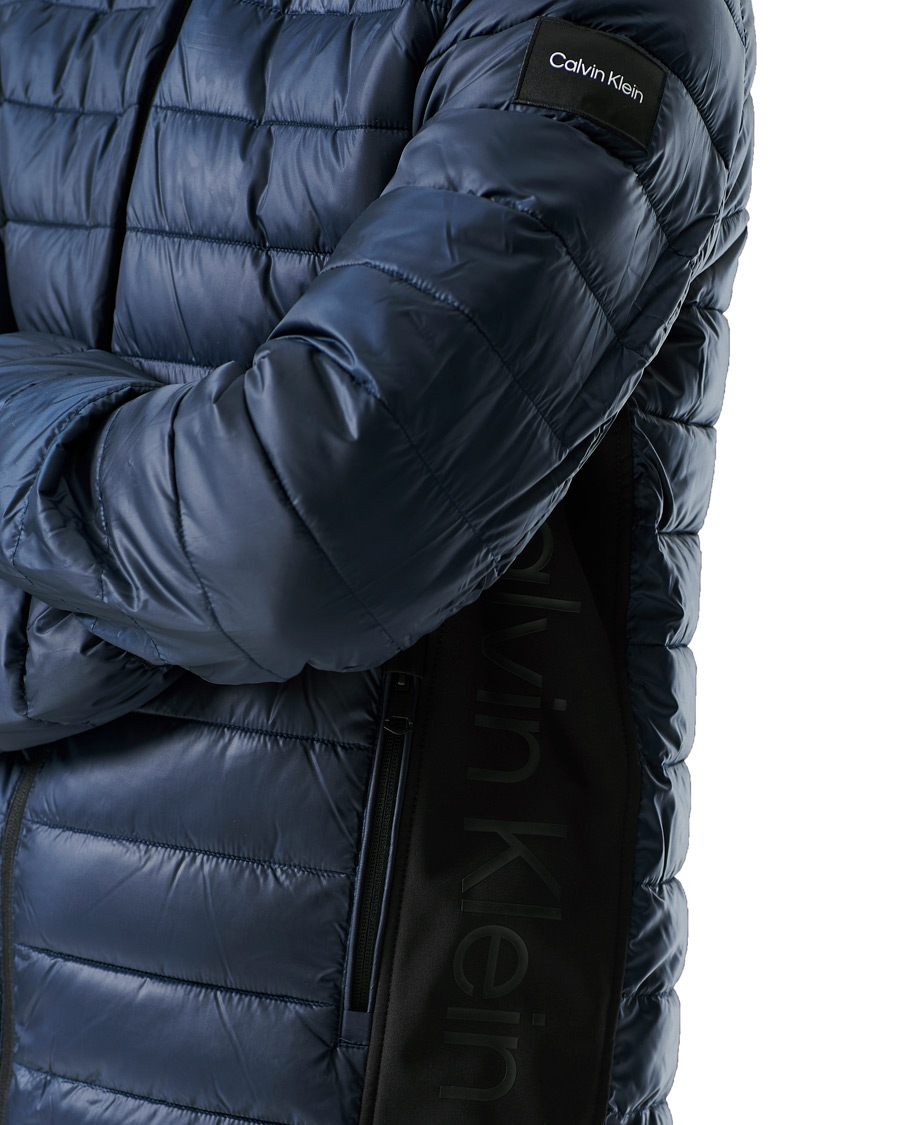 Men | Coats & Jackets | Calvin Klein | Recycled Side Logo Down Jacket Navy