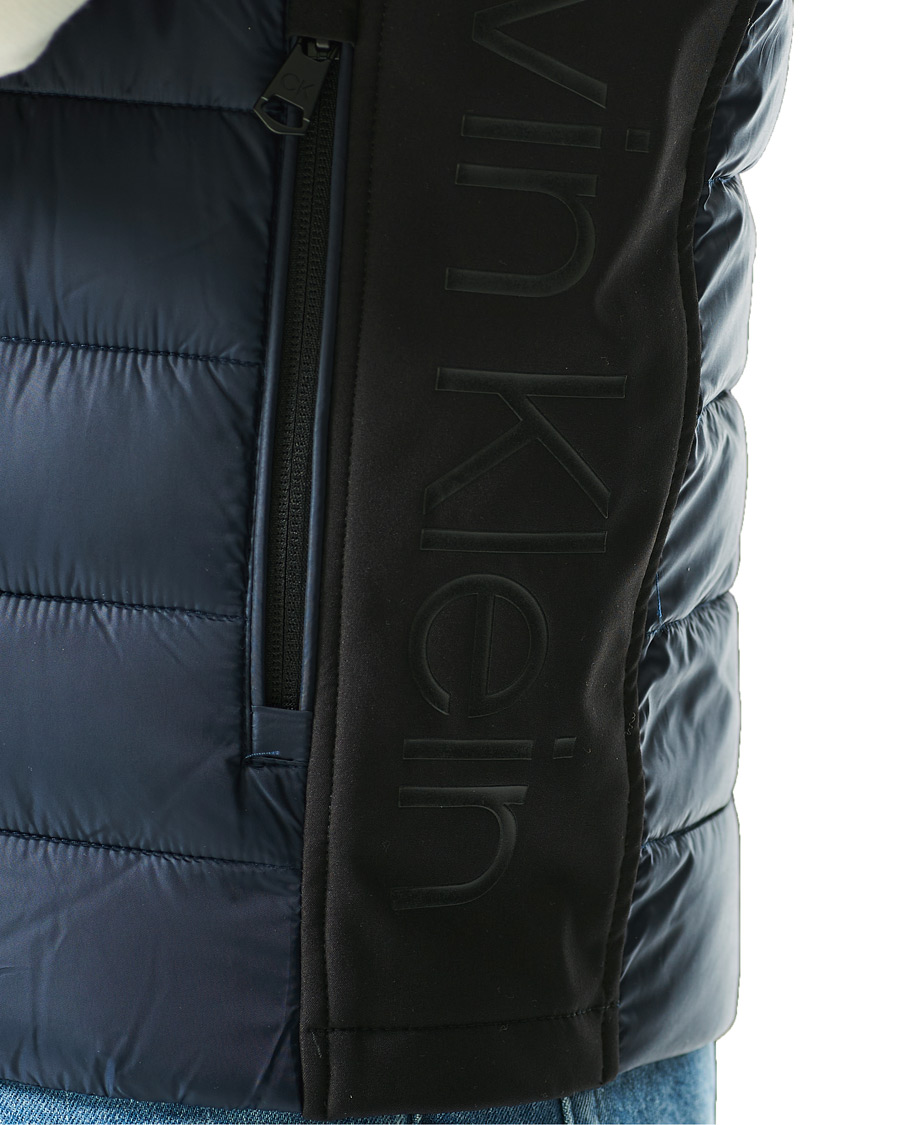 Men | Coats & Jackets | Calvin Klein | Recycled Side Logo Down Vest Navy