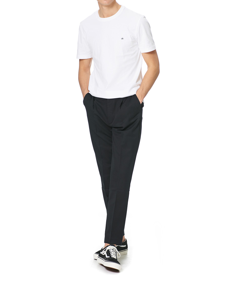 Men | T-Shirts | Calvin Klein | Cotton Embroidery Logo Crew Neck T-Shirt White