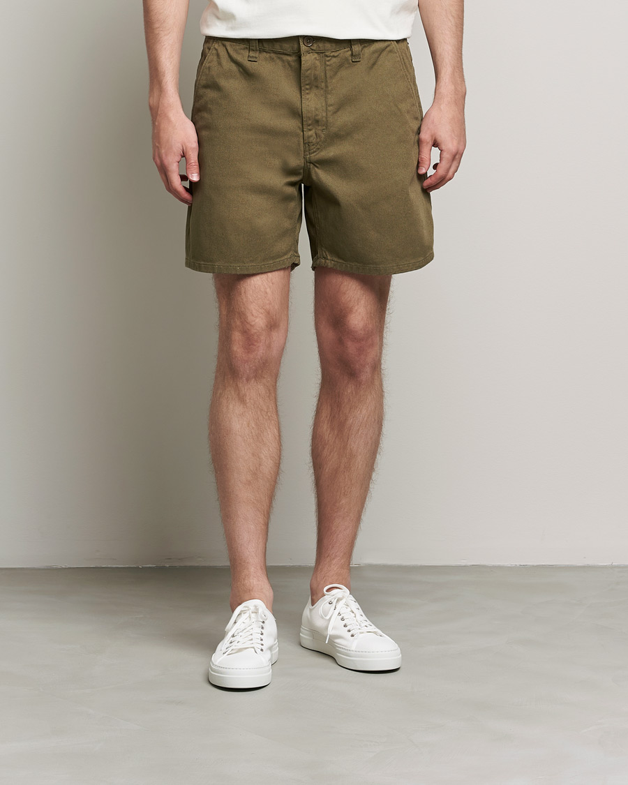 Men | Chino Shorts | Nudie Jeans | Luke Worker Shorts Faded Green